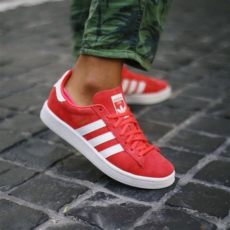 Adidas women's red sneakers